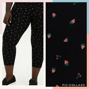 🆕🍓🍒STRAWBERRY/CHERRY PRINT CROP LEGGING